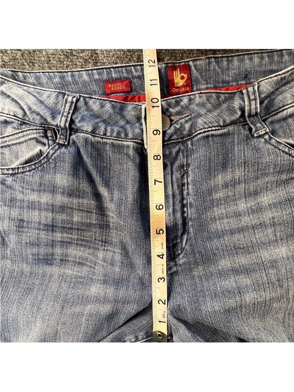 Vintage Y2K Sasson Bootcut Jeans Womens 12 Embroidered Wing Pockets Faded 33x31 - Picture 5 of 13
